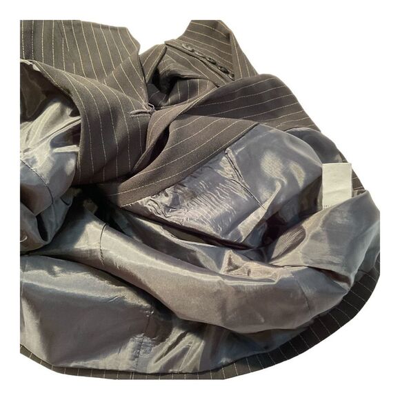 Sag Harbor  Jacket Blazer Front Button Two Pockets Black Brown Stripe Size 8P - Picture 7 of 12